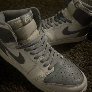 Nike Men's White and Gray High-Top Sneakers